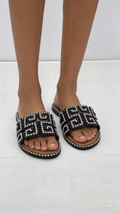 BLACK DIMANTE SLIDERS