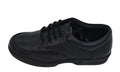 Black Dr Keller lace-up shoe with rounded toe and stitched detailing