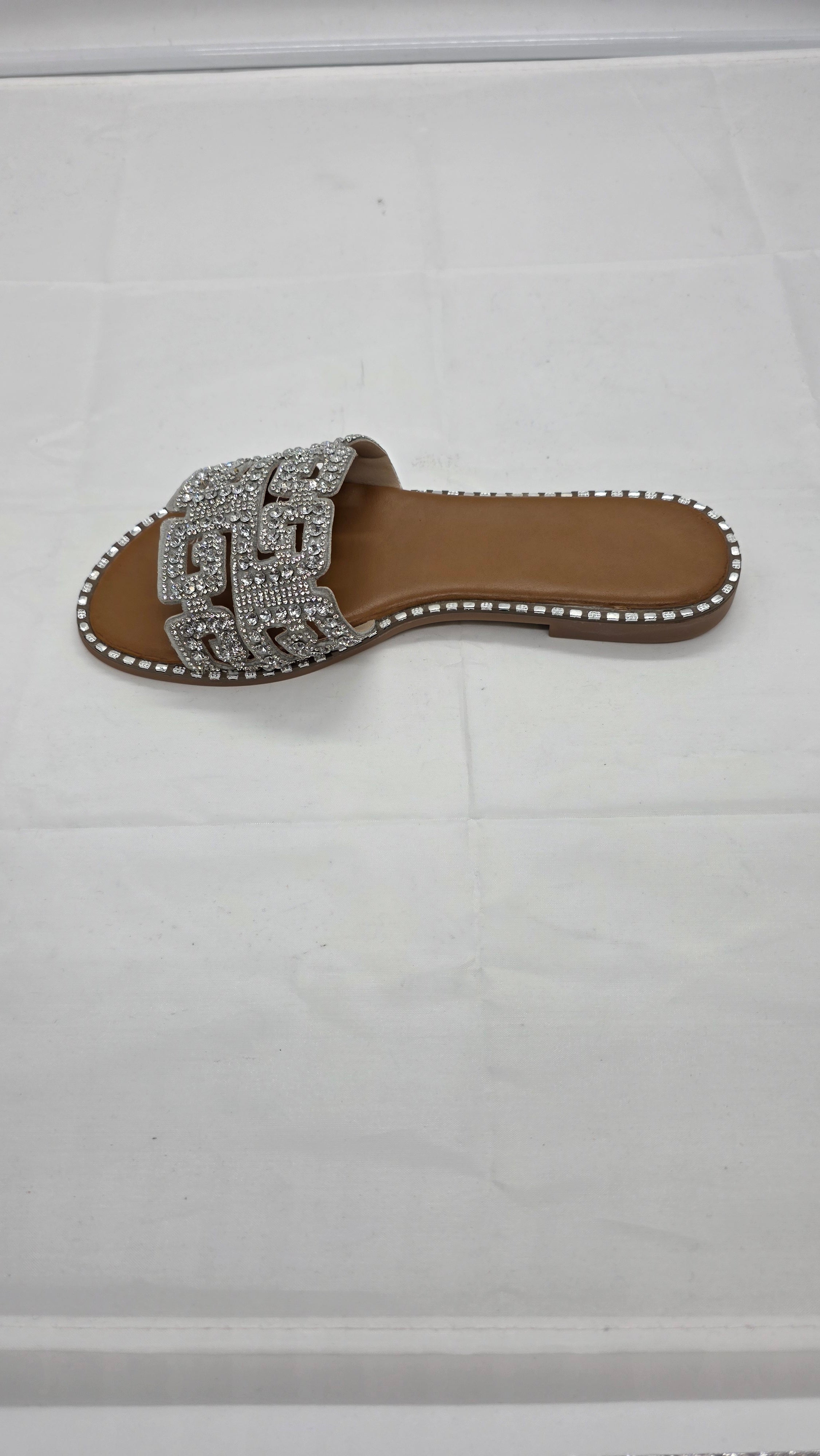 SILVER DIMANTE SLIDERS