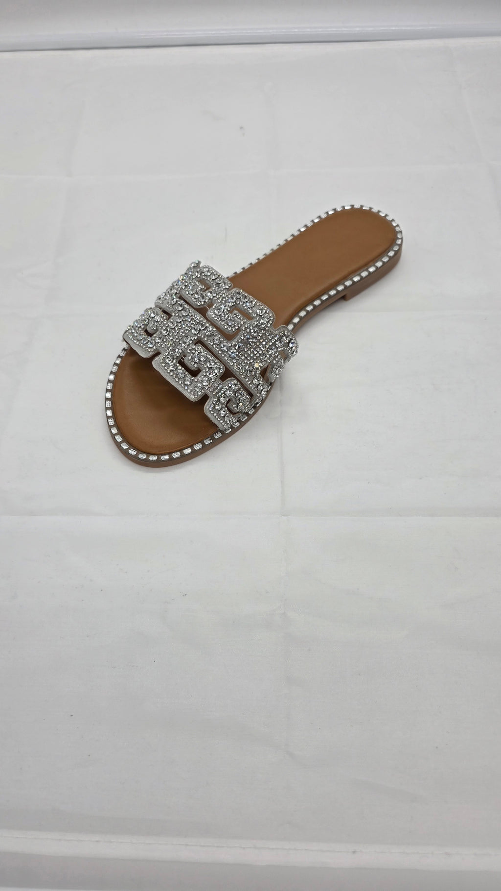 SILVER DIMANTE SLIDERS