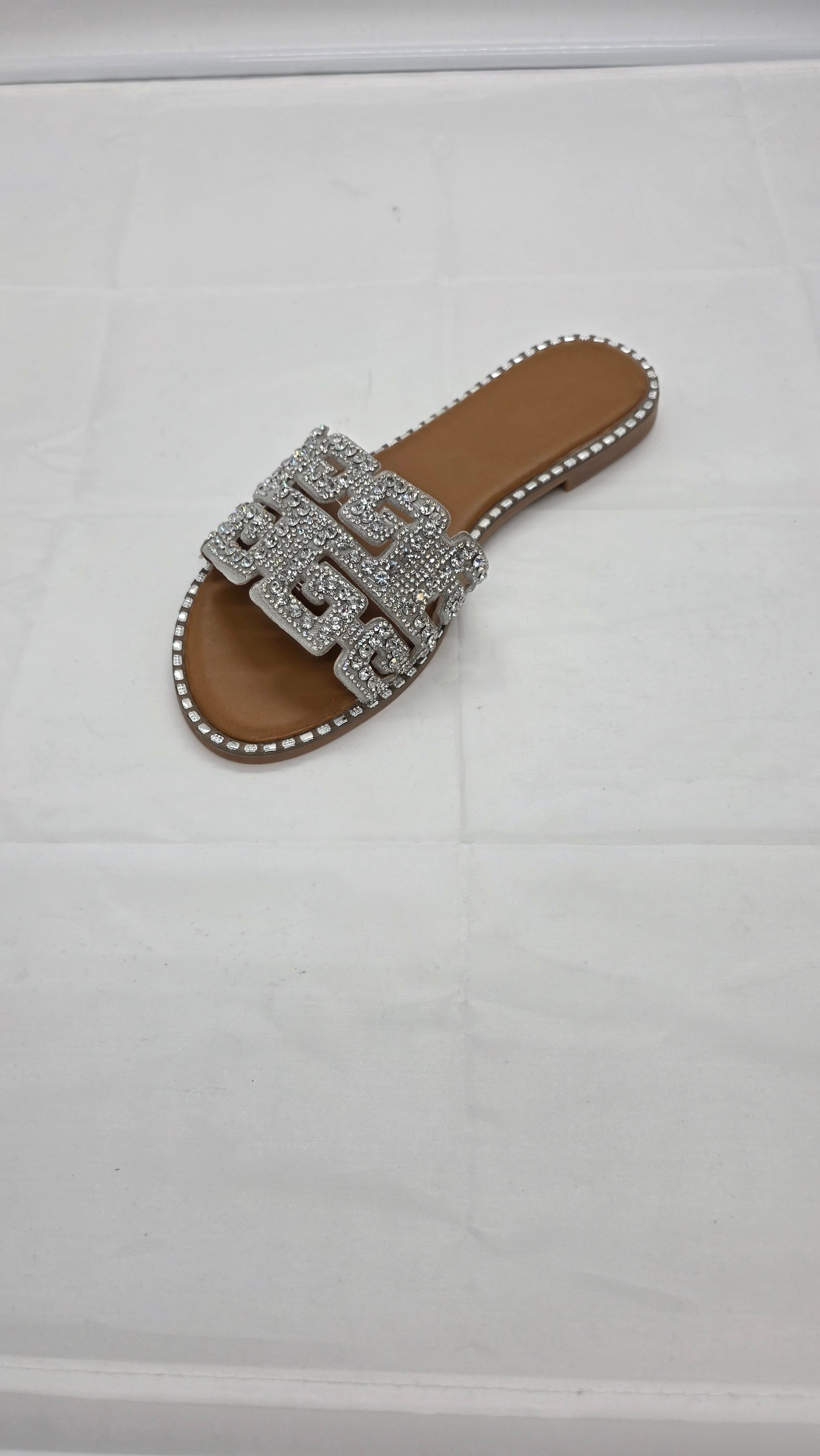 SILVER DIMANTE SLIDERS