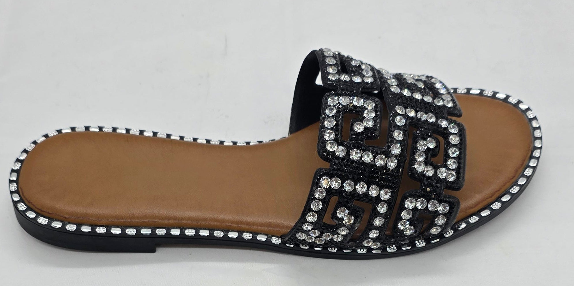 BLACK DIMANTE SLIDERS