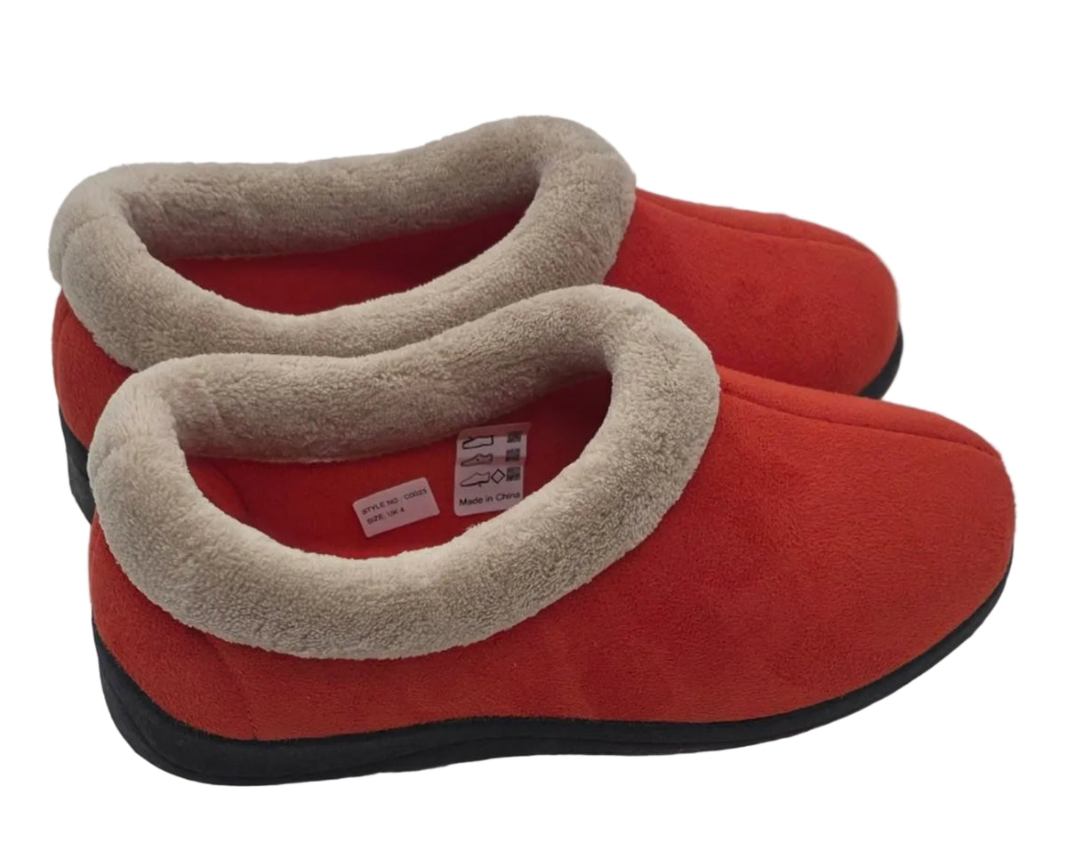 Women's Cosy Faux Fur Slippers – Terracotta