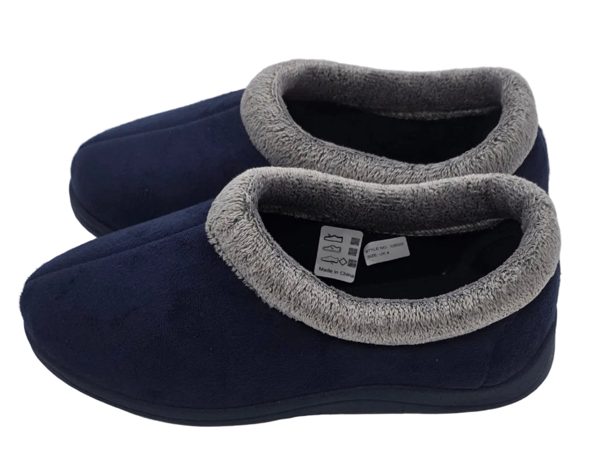 Women's Cosy Faux Fur Slippers – Navy