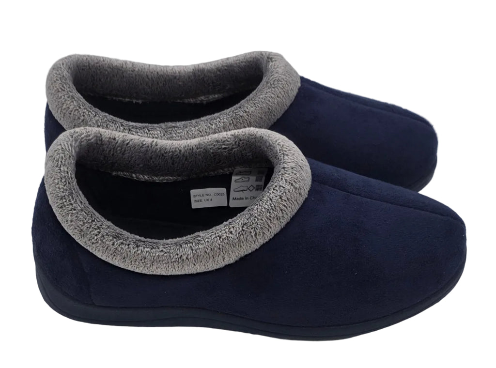 Women's Cosy Faux Fur Slippers – Navy
