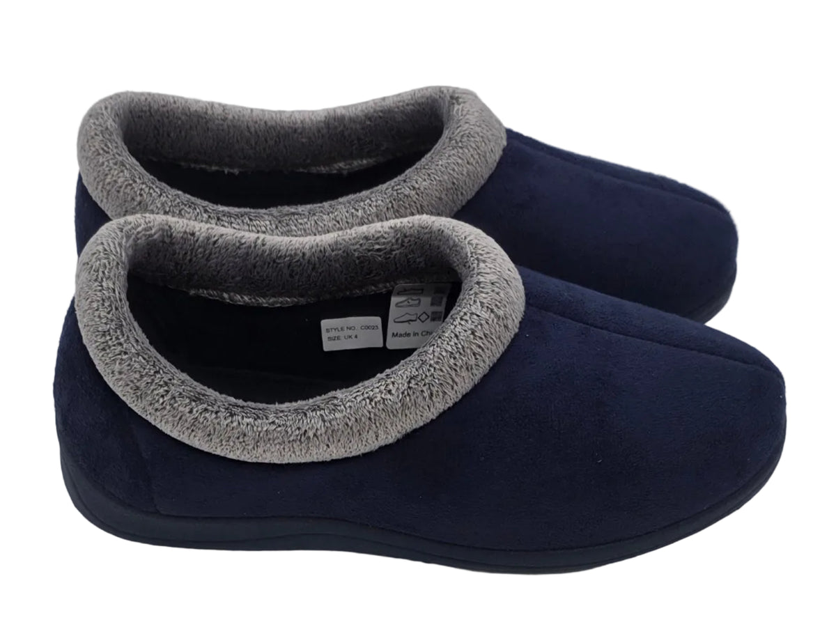 Women's Cosy Faux Fur Slippers – Navy
