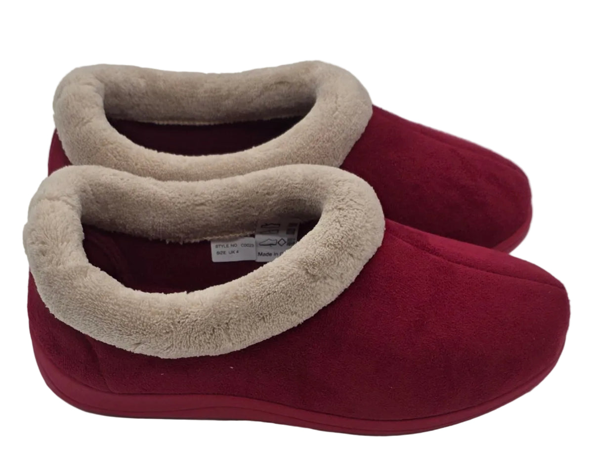 Women's Cosy Faux Fur Slippers – Burgundy