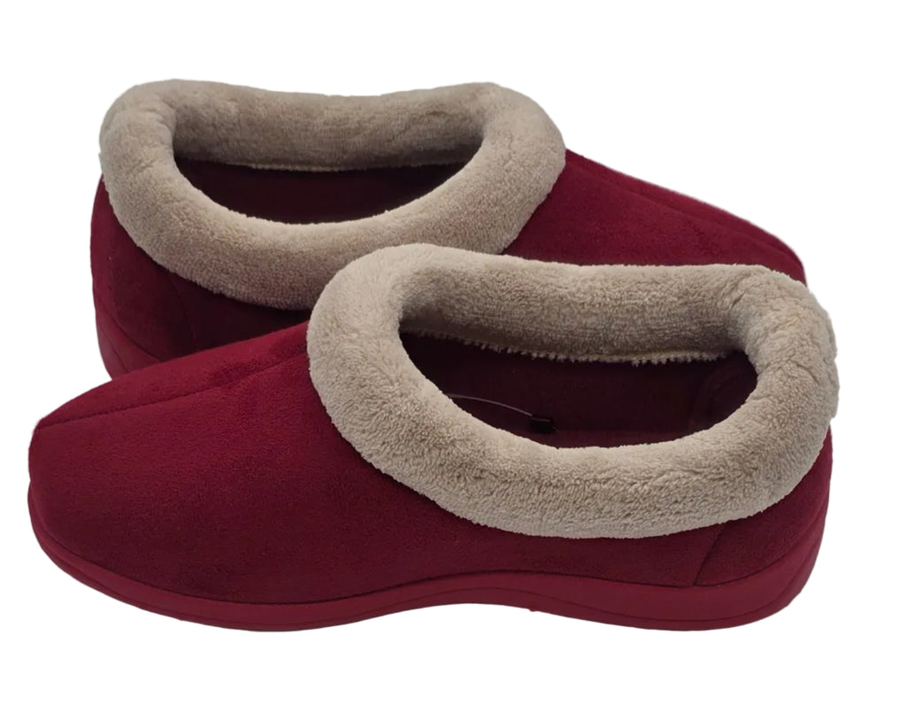 Women's Cosy Faux Fur Slippers – Burgundy