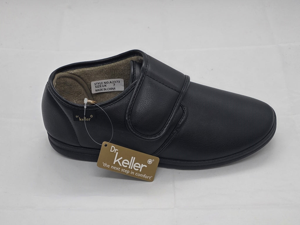 Men's Black Velcro Strap Slippers