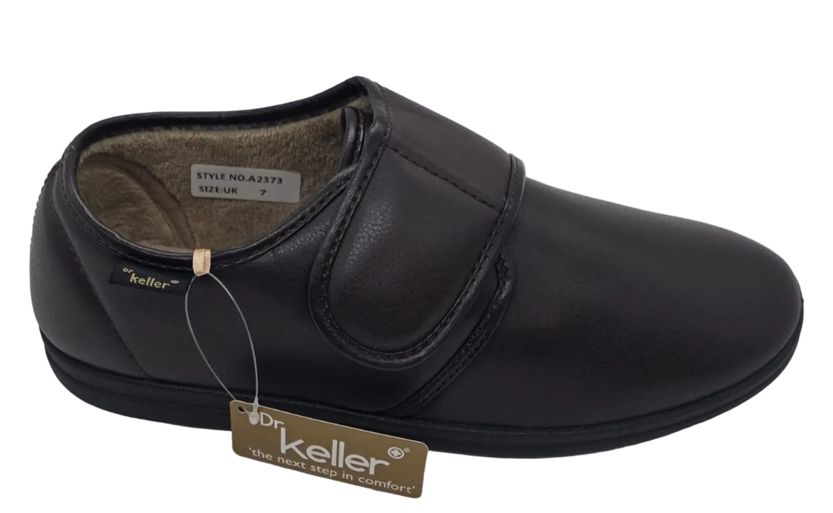 Dr. Keller Men's Velcro Comfort Shoe – Dark Brown
