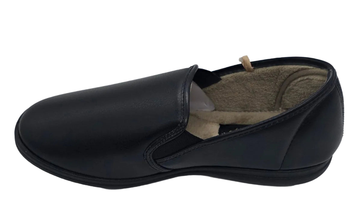 Black Slip-On Lined Slippers