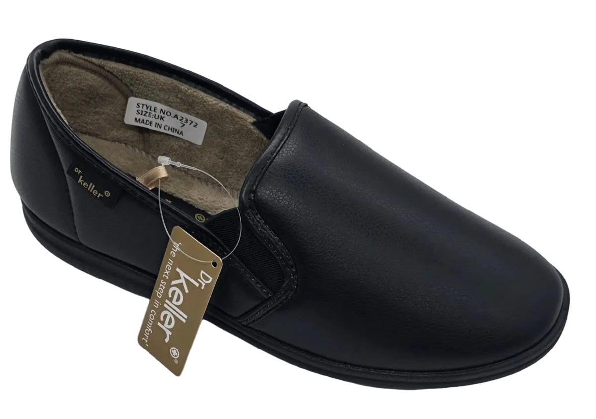 Black Slip-On Lined Slippers