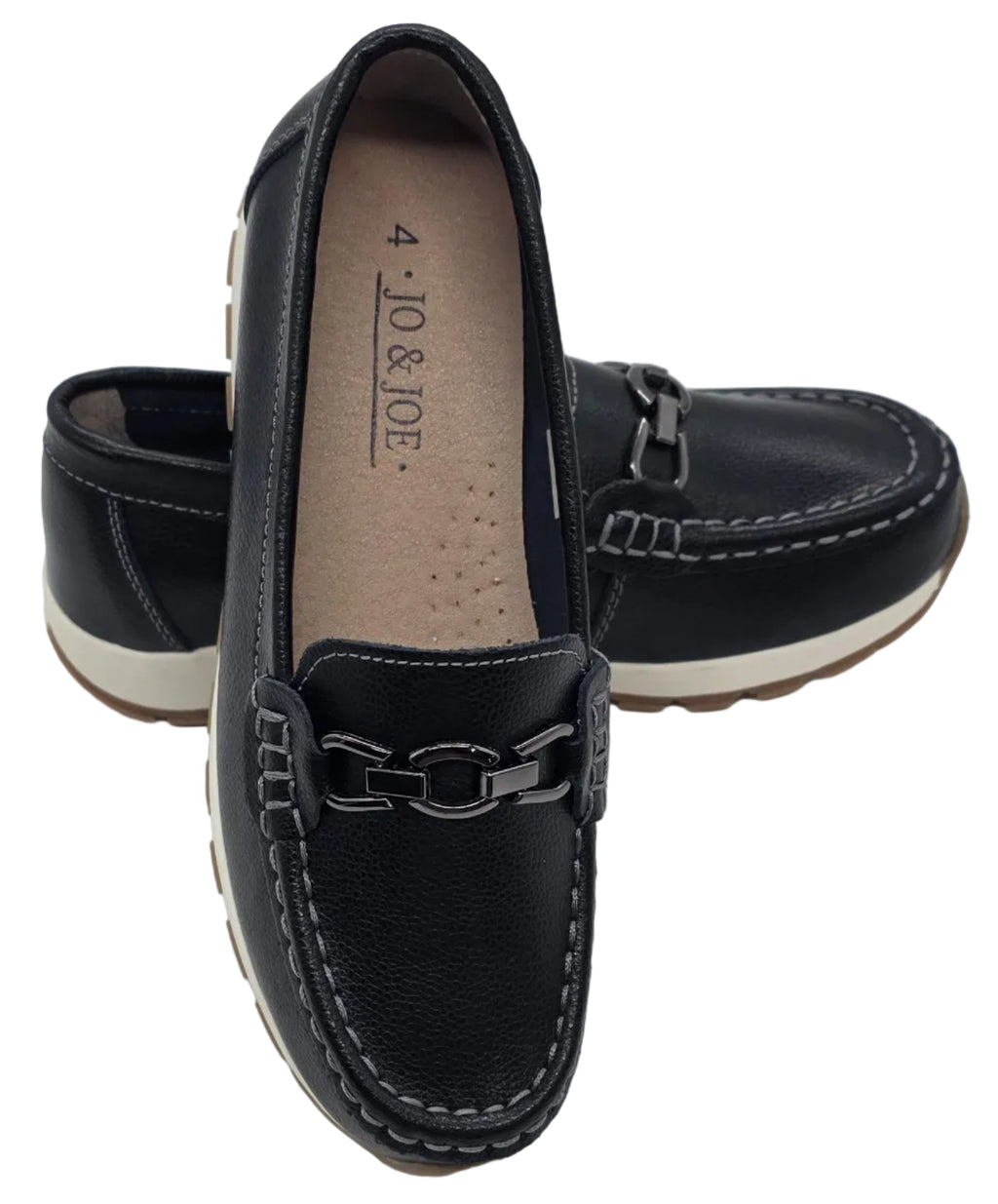 Women's Black Chain-Detail Loafers