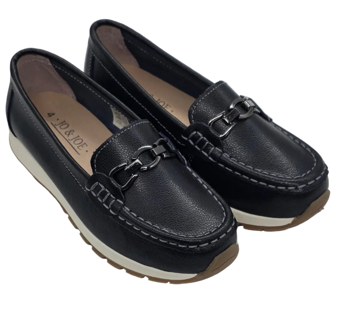Women's Black Chain-Detail Loafers