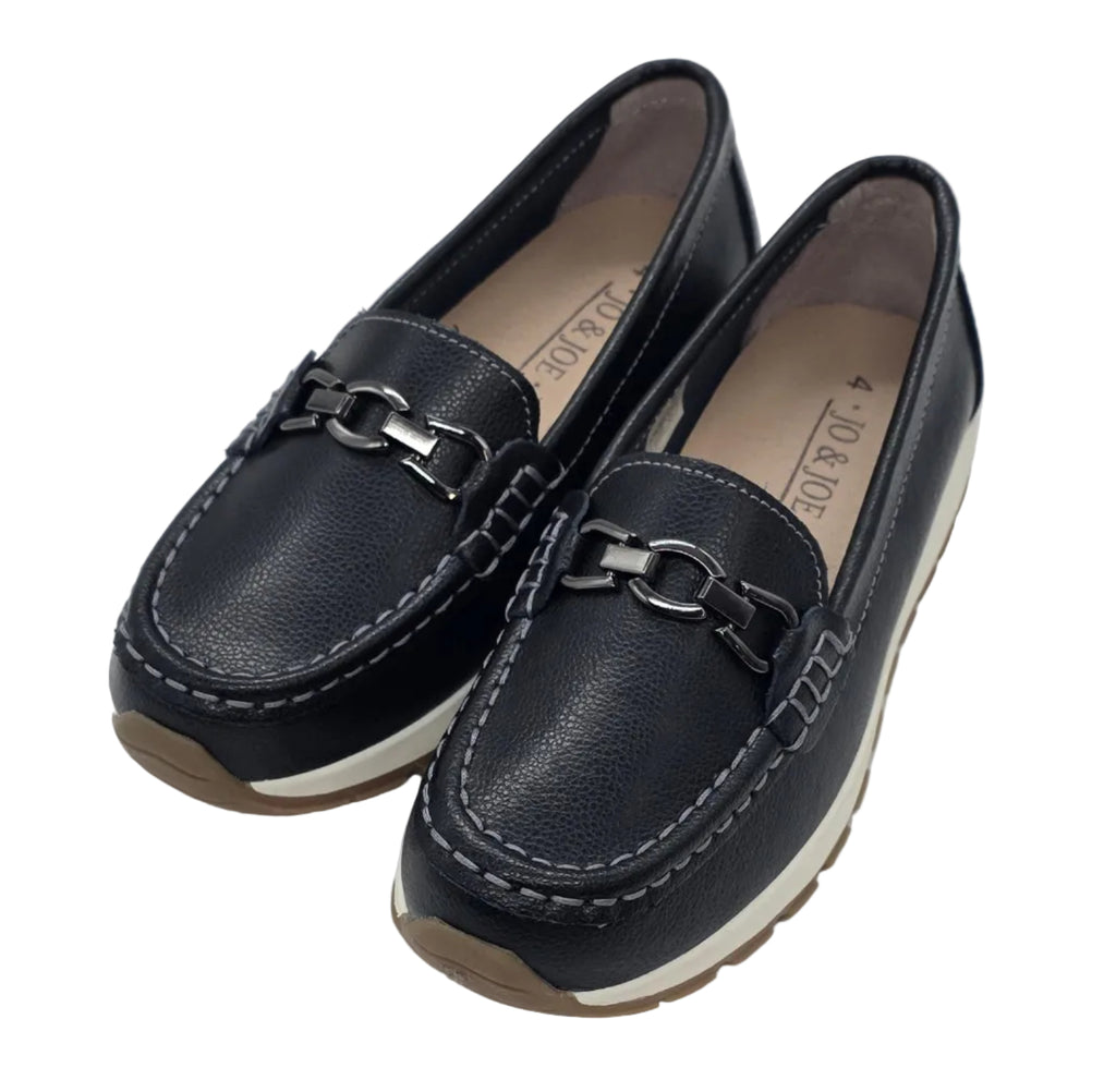 Women's Black Chain-Detail Loafers