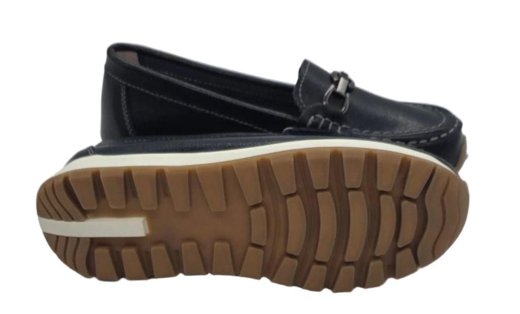 Women's Black Chain-Detail Loafers