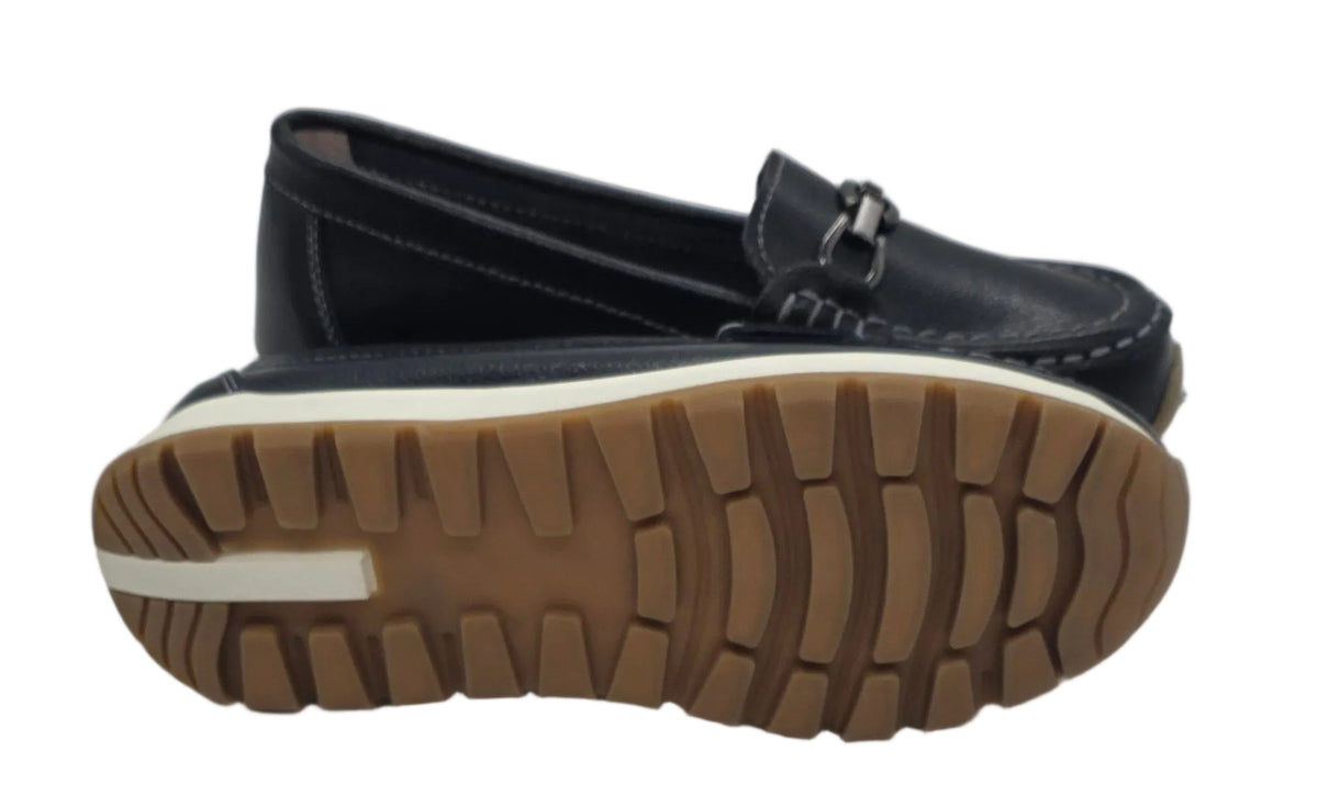 Women's Black Chain-Detail Loafers