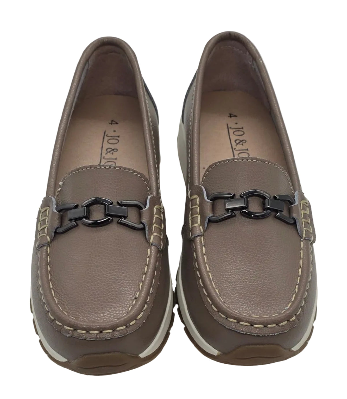 Women's Taupe Chain-Detail Loafers