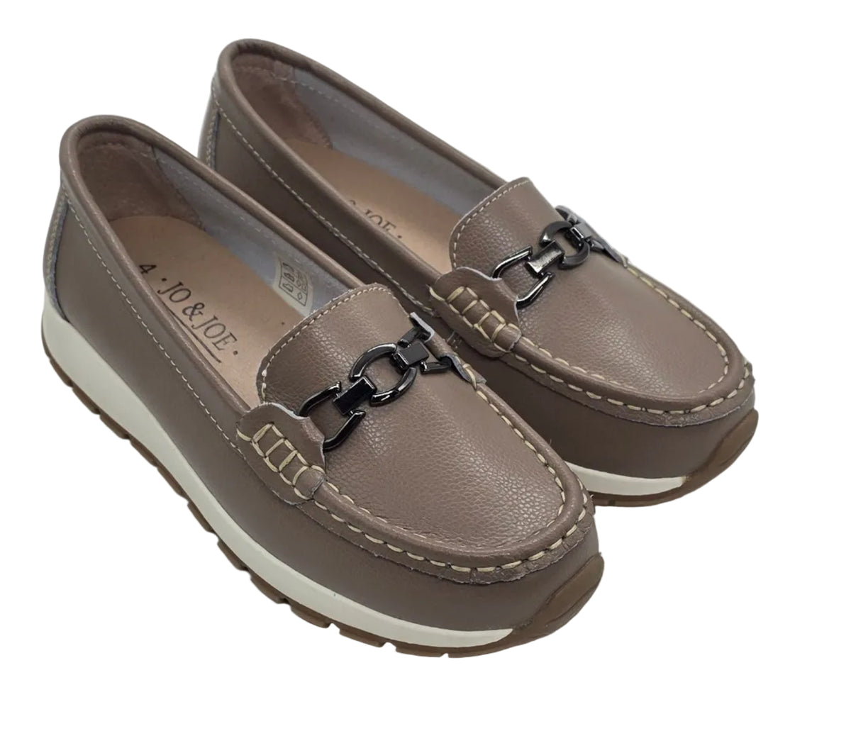 Women's Taupe Chain-Detail Loafers