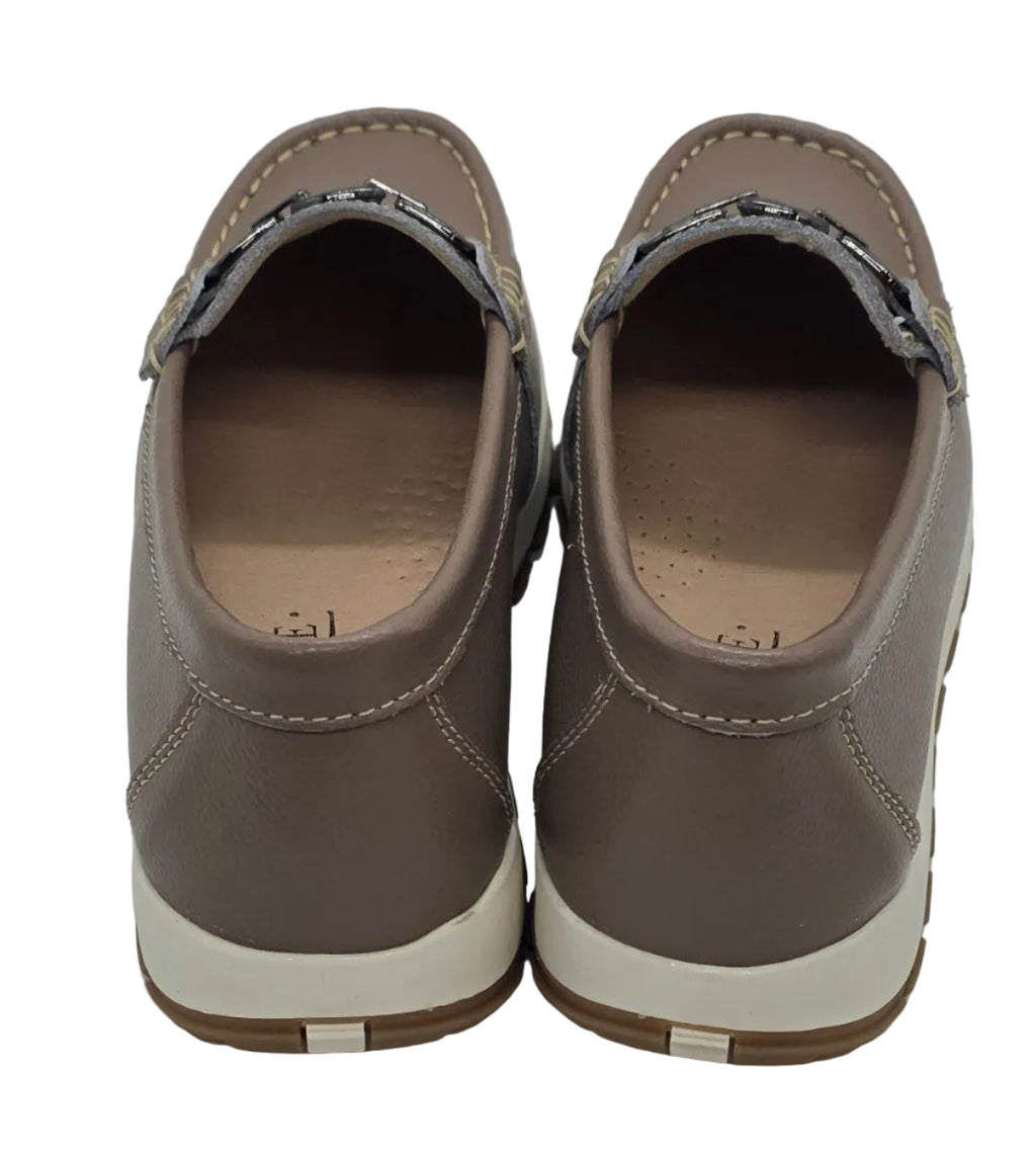 Women's Taupe Chain-Detail Loafers