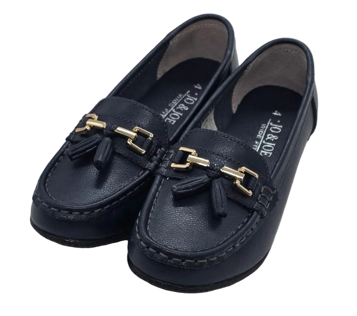 Womens, Navy Tassel & Chain Loafers