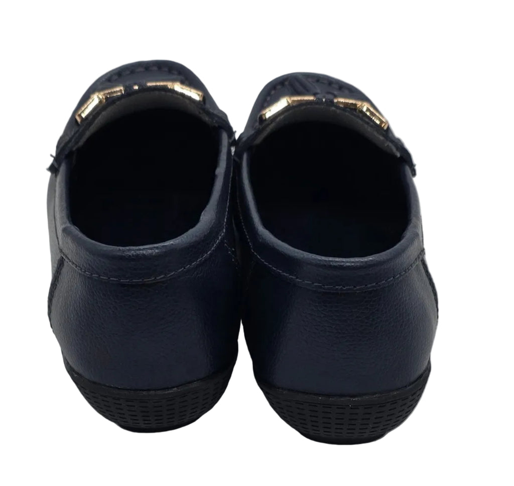 Womens, Navy Tassel & Chain Loafers