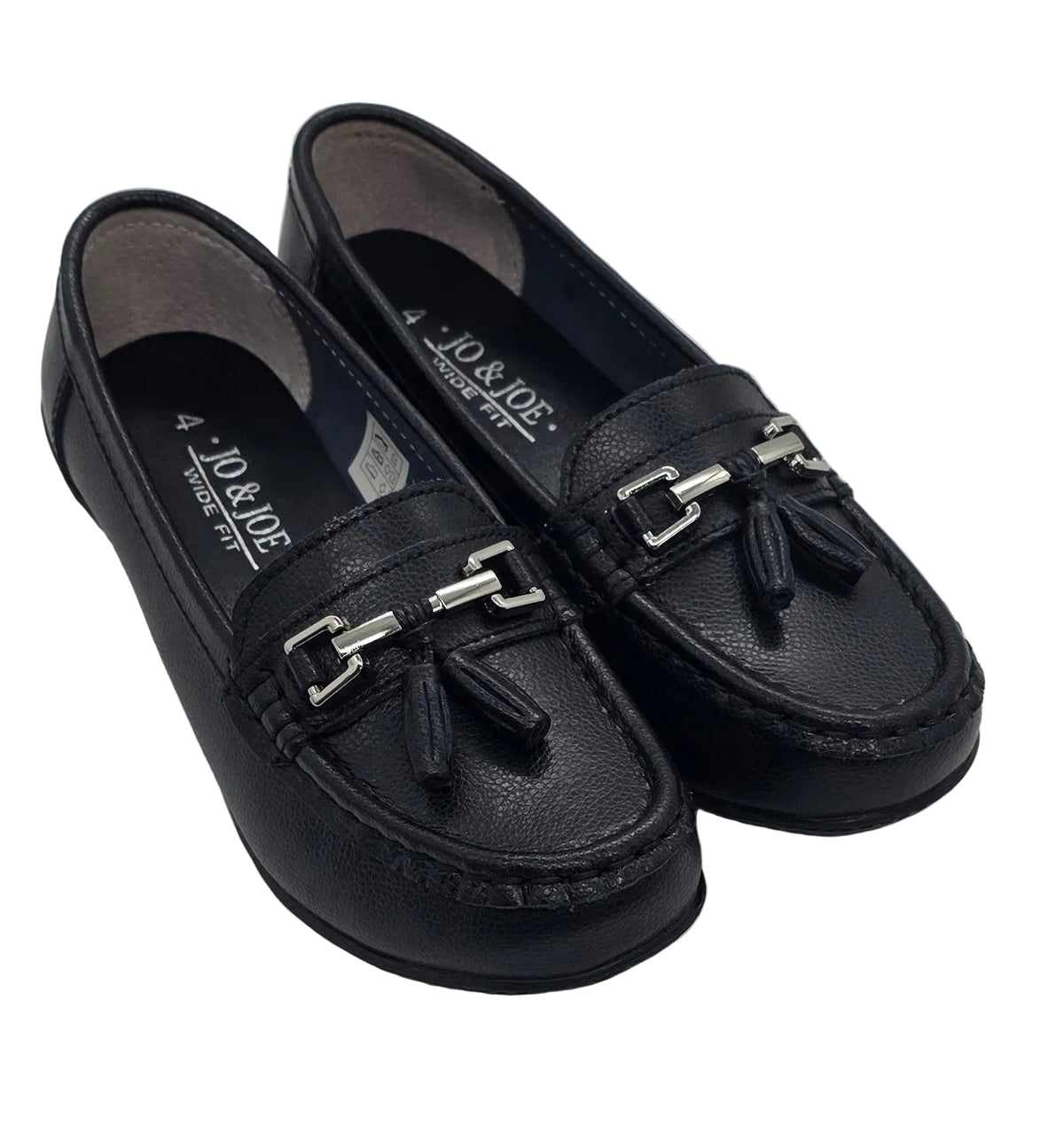 Women's Black Tassel & Chain Loafers