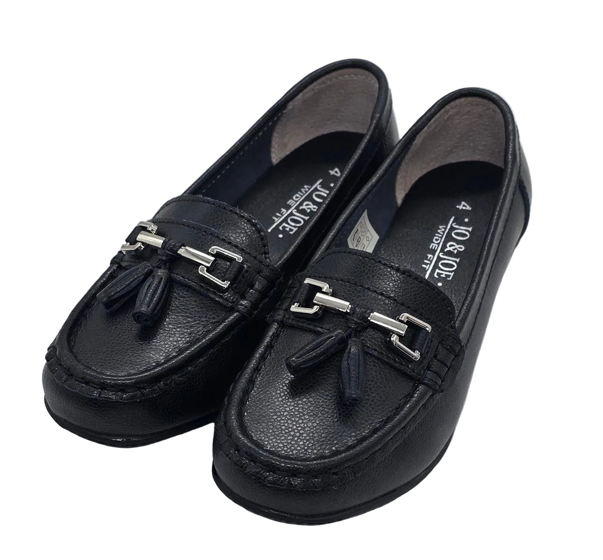 Women's Black Tassel & Chain Loafers