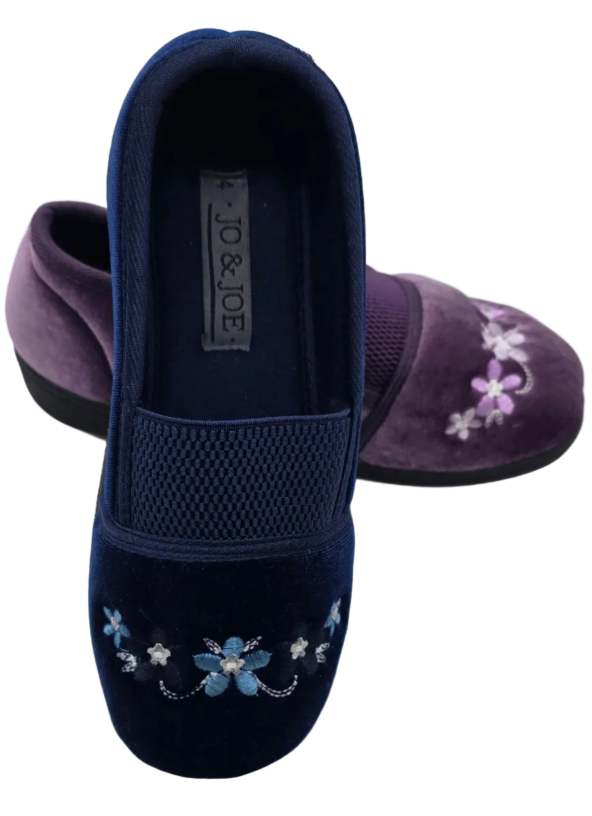 Women's Wide Fit Embroidered Slippers