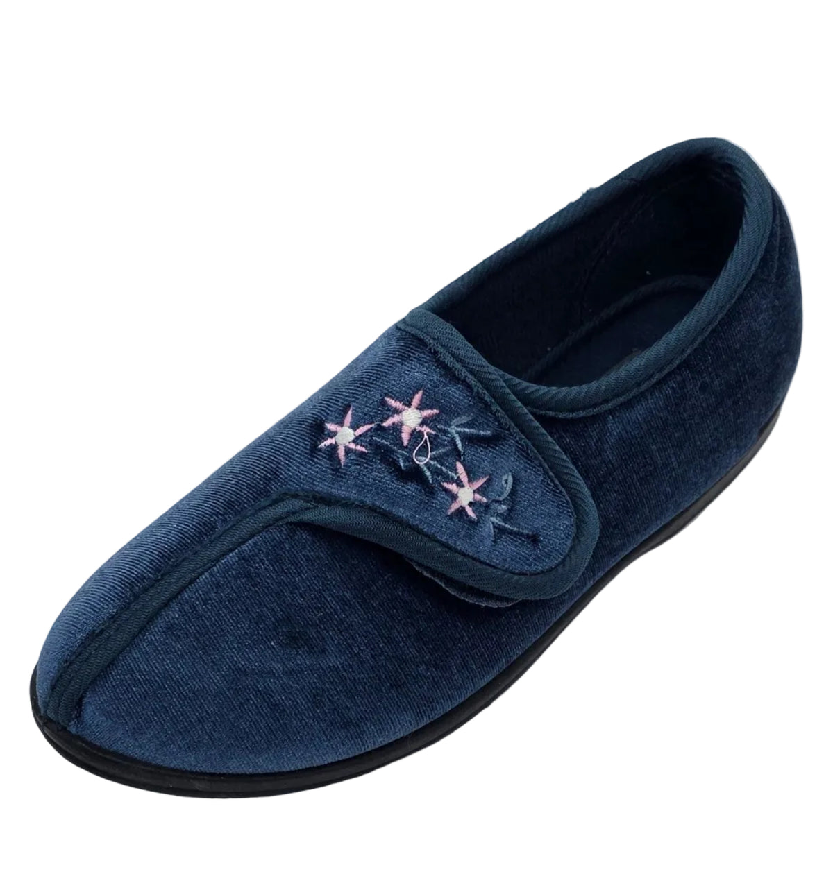 Women's Wide Fit Star Embroidered Slippers