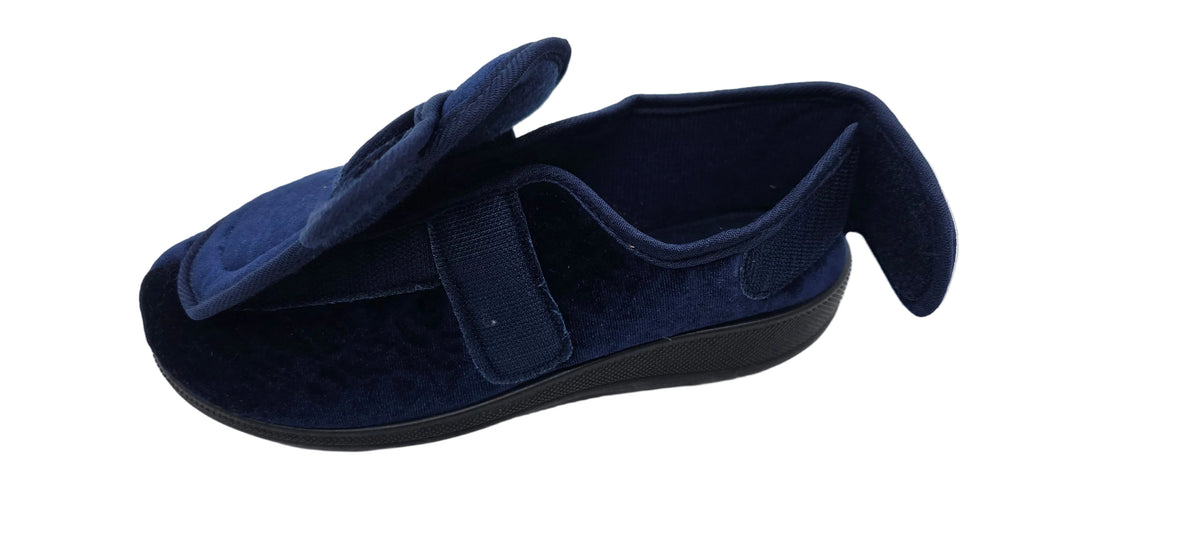 Women's Wide Fit Double Strap Touch-Fasten Slippers