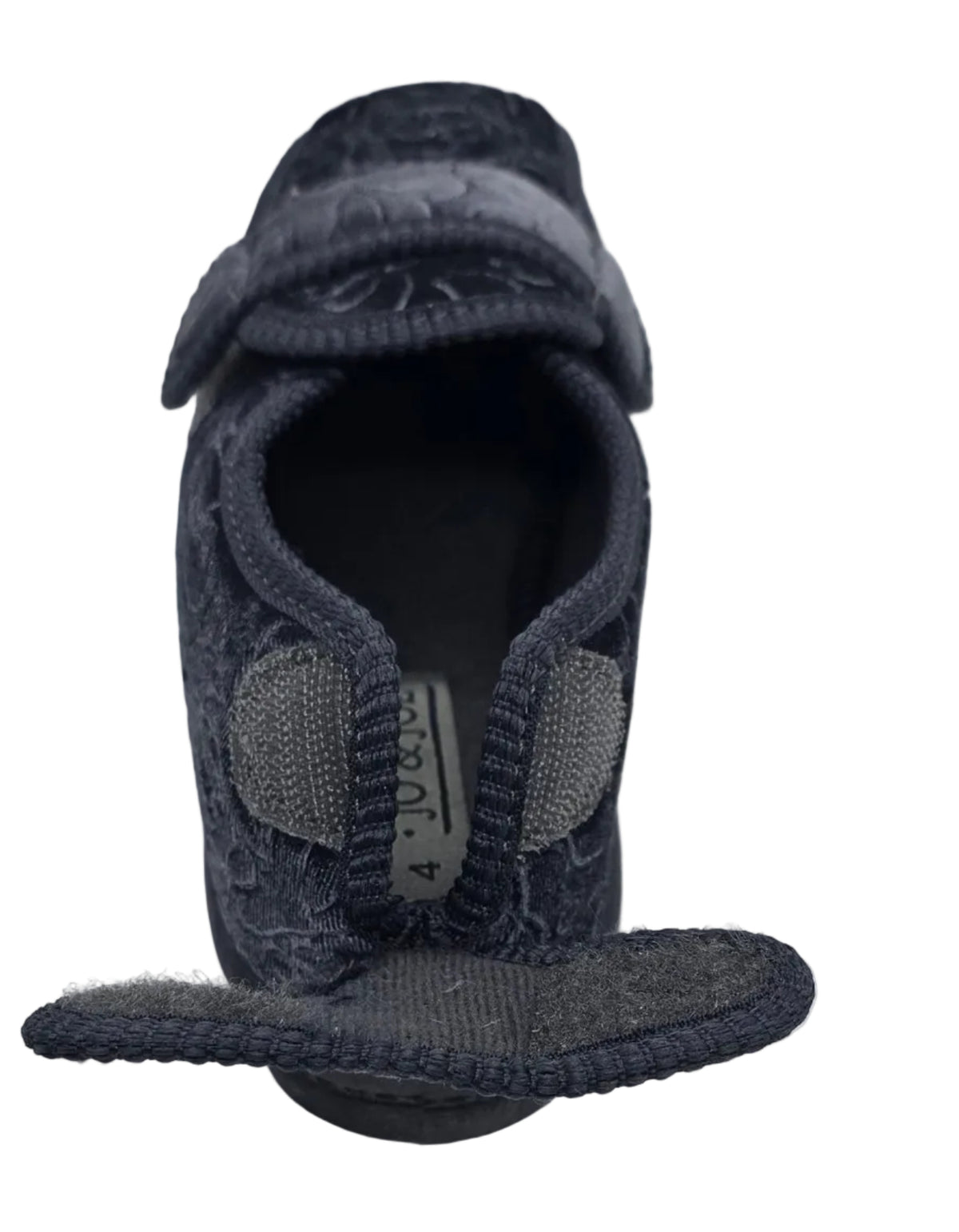 Charcoal Floral Touch-Fastening Slippers