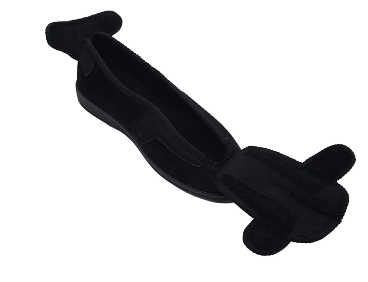 Men's Wide Fit Double Strap Touch-Fasten Slippers