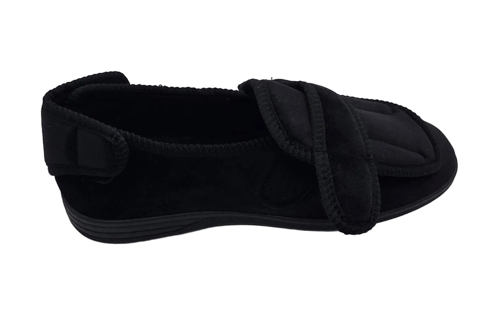 Men's Wide Fit Double Strap Touch-Fasten Slippers