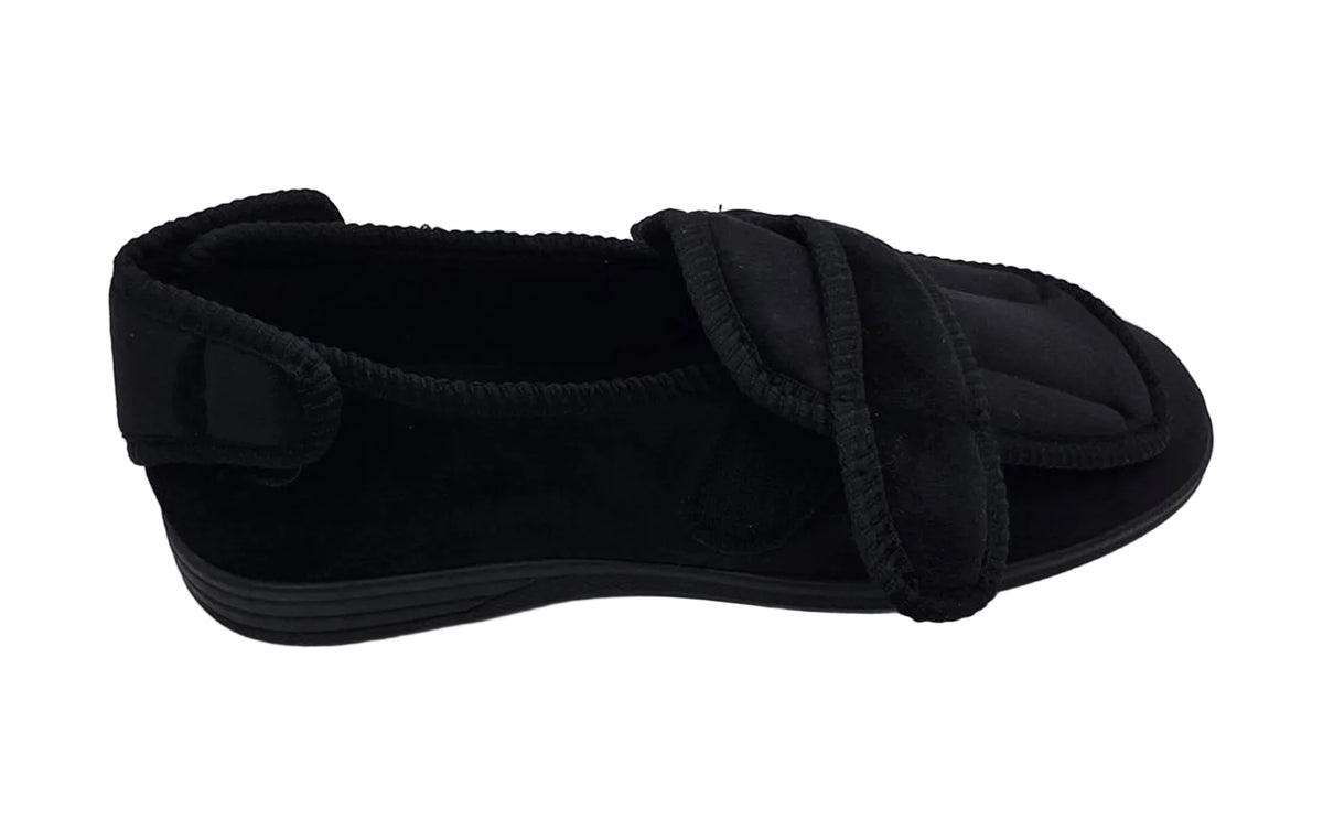 Men's Wide Fit Double Strap Touch-Fasten Slippers