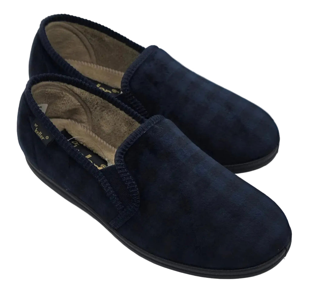 Dr Keller Men's Checked Plaid Slip-On Slippers