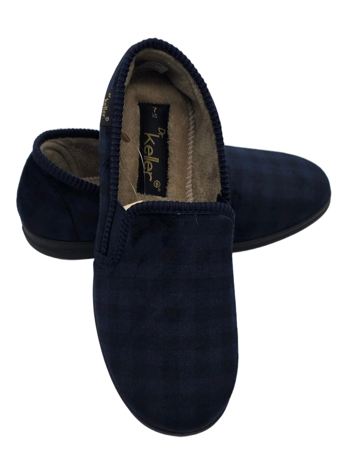 Dr Keller Men's Checked Plaid Slip-On Slippers