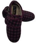 Burgundy Check Adjustable Slippers
